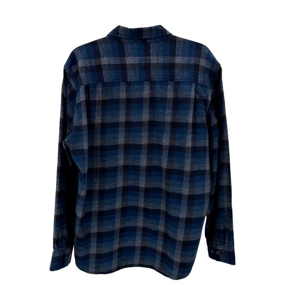 Weatherproof Vintage Mens Blue Plaid 100% Cotton Button-Down Flannel Shirt L - Picture 3 of 13